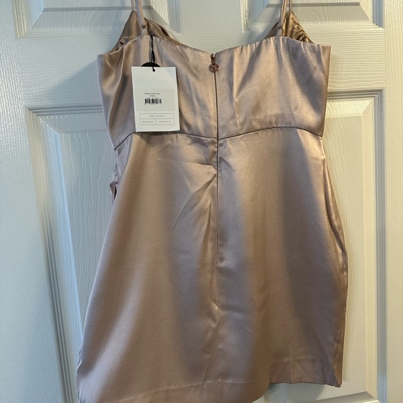 NOOKIE Dream Draped Mini Dress Medium M Nude - Picture 4 of 6